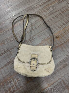 Coach Cream Signature Buckle Crossbody Bag